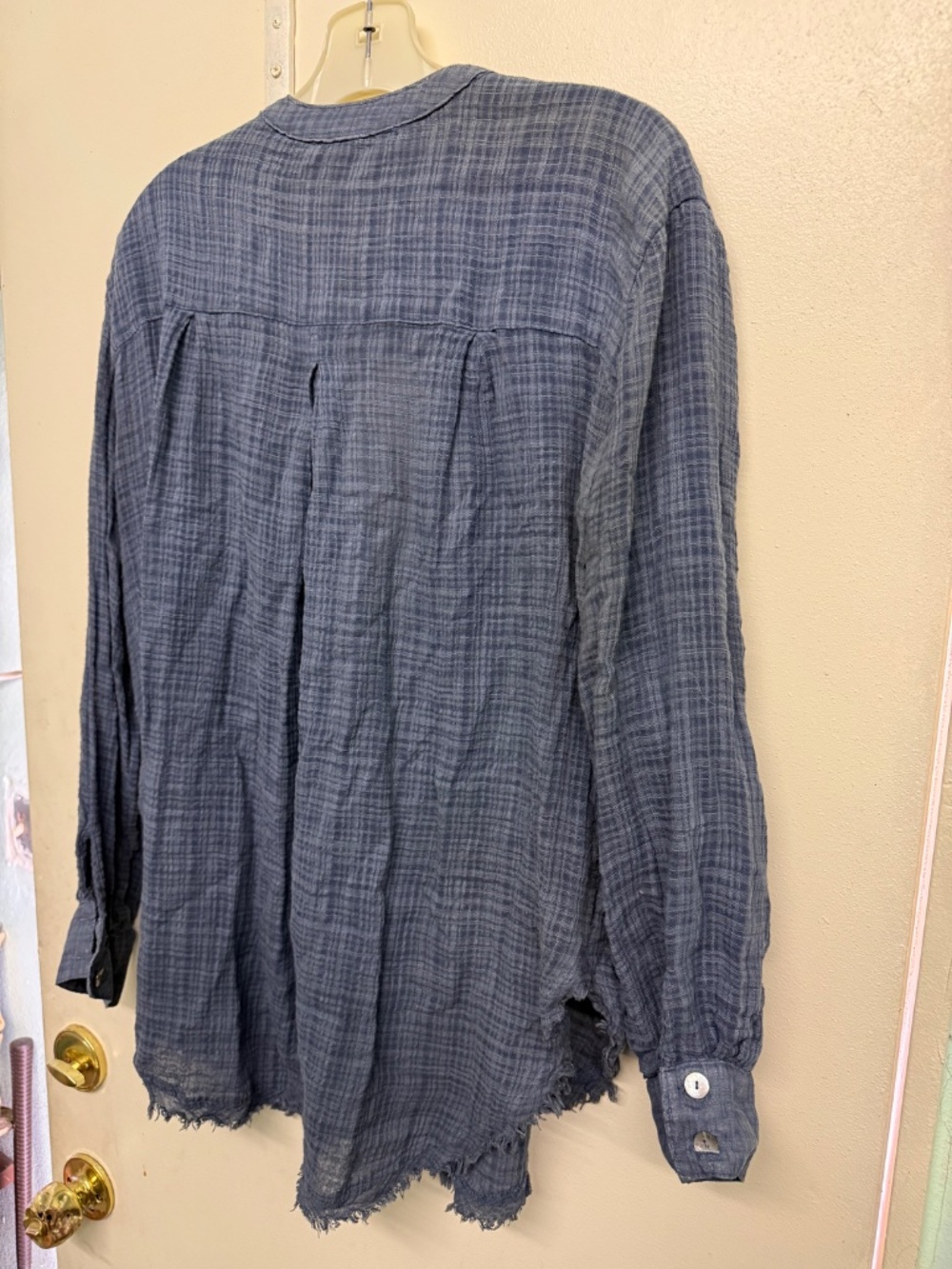 Free People Blue Soft Linen Button Down Top - Picture 4 of 4